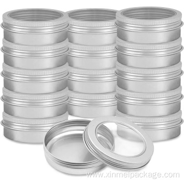 60ml custom metal tin with clear window top